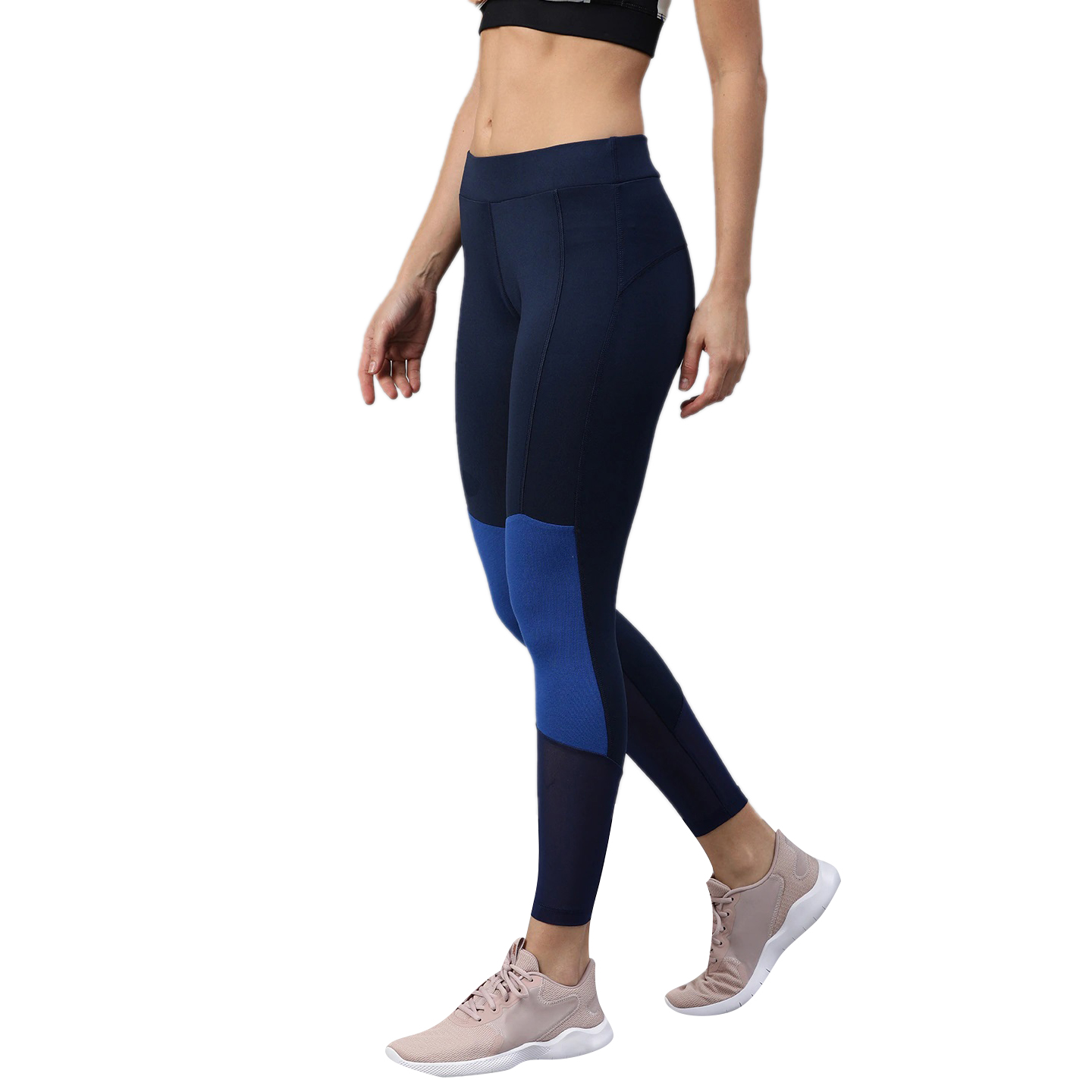 Blue Colorblocked Rapid Dry Leggings